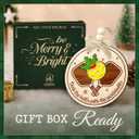 2 x Pickleball Christmas Ornament - Funny Wood Holiday Decor for Pickleball Lovers, Paddle and Ball Tree Hanging Gift for Player, Coach, or Team - Sports Xmas Keepsake, 2 Layer Wood