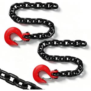 G80 1/2"x 36" Trailer Safety Chains with Hooks,2-Pack,EP Black | Heavy Duty Trailer Chains with G70 Safety Hooks|12000lbs Working Load,48000lbs Break Strength,Truck,Utility Trailers,Boat,Tow