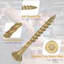 90 PCS Deck Screws Compatible with Trex, Self-Tapping Drive Deck Screws, Rust-Free Epoxy Coated Wood Screw, T25 Star Bit Included, Decking Screw for Outdoor Decking, Fence and Garden Projects, Bronze
