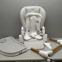 Mallify Convertible High Chairs for Babies and Toddlers, Height Adjustable Baby High Chair, High Chair with Removable Tray, Adjustable Backrest, Portable Baby Dinning Chair with Lockable Wheels (Light Gray)