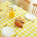 MANGATA CASA Yellow Gingham Tablecloth for Rectangle Tables-Checkered Table Cloth Waterproof Kitchen & Table Linens-Polyester Buffalo Plaid Wrinkle Free Table Cover(Light Yellow 60x84in)