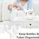 Bottle Holder for Spectra S1 & S2, Dual Organizer with Hose Management Compatible with Spectra New/Old Bottle, Space-Saving & Easy Installation (White, New Breast Pump)