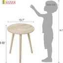 AWASEN Round Side Table, Modern Small End Table for Living Room, Wood Accent Drink Table for Small Space with Solid Wood Legs, Easy Assembly, Rustic White Oak, round, 16-inch diameter x 19.5-inch height