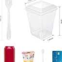 50 Pack 5 oz Plastic Dessert Cups With Lids and Spoons, Yogurt Parfait Appetizer Cups for Party, Mini Dessert Shooters for Pudding and Fruit