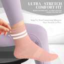 2 x Pilates Socks with Grips for Women Long Non-Slip Yoga Grippy Socks for BarreBalletDance & HospitalAnti-Skid Workou (US, Numeric, 5.5, 10, Regular, Regular, 2, Black/White/Grey/Pink)