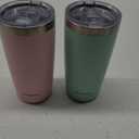 SUNWILL Travel Coffee Mug with Lid, 20 oz Tumbler Set of 2, Insulated Stainless Steel Cup for Water, Tea, Powder Coated Sakura & Mint