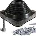 VIVIDA #7 Silicone Metal Roof Pipe Boot, High Temp Flexible Roof Jack Vent Boot for Pipe OD 6" to 11", Screws & Hex Socket Included, Square Base, Black, 1 Pack