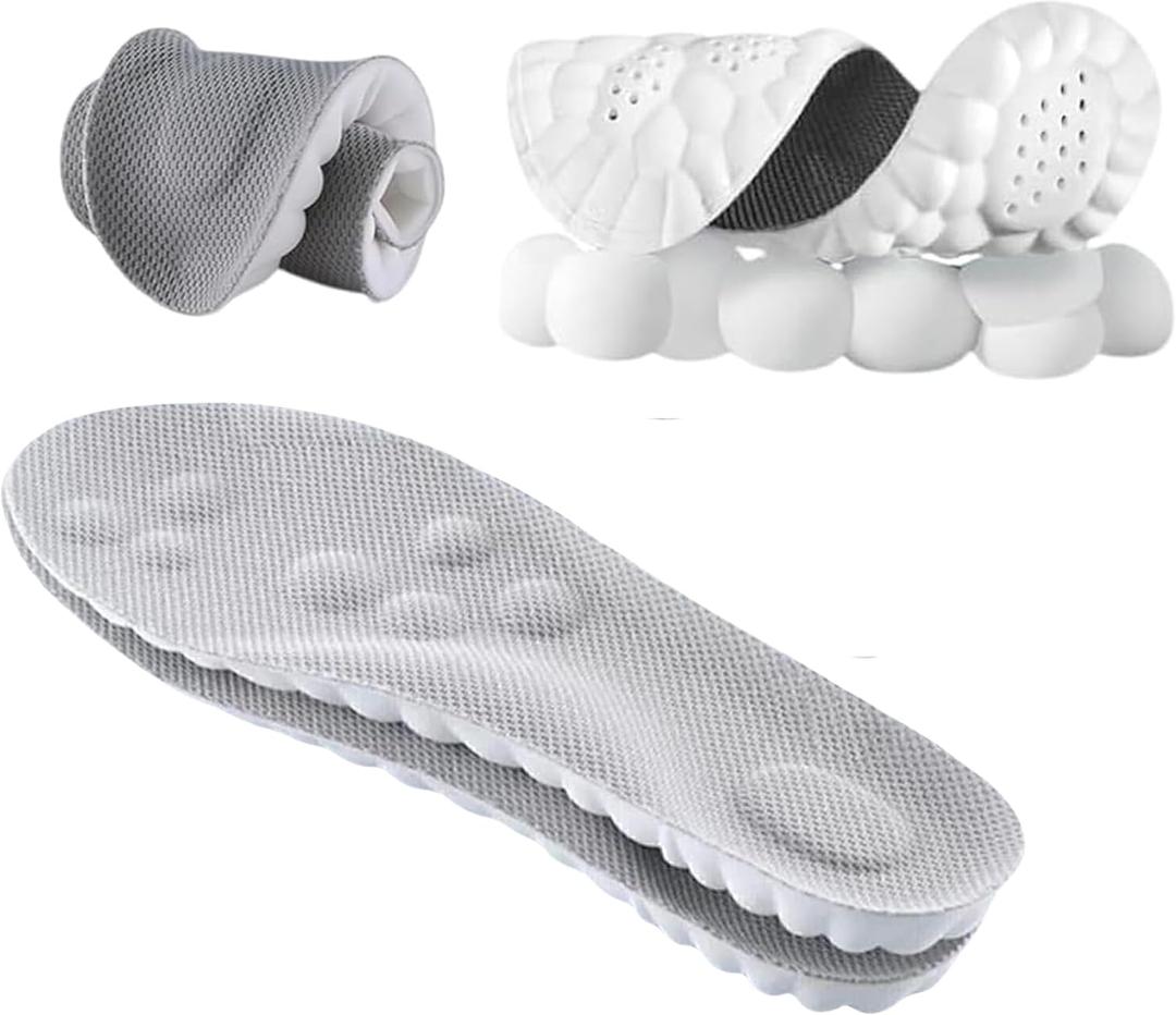 Cloud Insoles for Men Women - 4d Cloud Technology Insole - Super Soft Comfort Insoles - U-Shape Memory Foam Insoles (Gray, Size: Men 11.5-12.5/Women 13-14)
