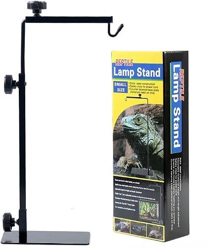 PTSCBS Reptile Lamp Stand, Adjustable Heat Lamp Bracket, Floor Light Holder Metal Lamp Hanging Bracket for Reptile Terrarium Heating Light Amphibian (Large)