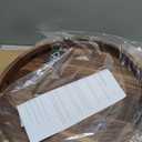 MAGIGO 18 Inches Extra Large Round Black Walnut Wood Ottoman Tray with Handles, Serve Tea, Coffee or Breakfast in Bed, Classic Circular Wooden Decorative Serving Tray