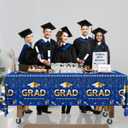 CMUSKO Blue and Gold Graduation Tablecloth, 3Pcs We are SO Proud of You Tablecloth, Class of 2026 Congrats Grad Table Covers for Graduation Decorations 2026 Blue