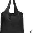 BeeGreen Reusable Grocery Shopping Bag -Travel Tote Bag - Foldable Compact Sturdy Bags (Black)