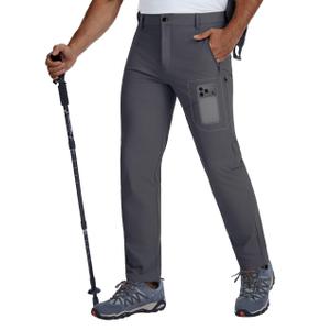 BLUE CHILL Mens Hiking Pants with 4 Zipper Pockets Dark Grey 32W30L (Gray)