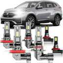 for Honda CRV 2015-2022 Fog Lights Bulbs Combo, 6pcs Super Bright White Dual Beam and Fog Lights Blubs Package, 1:1 Size as Stock Bulbs, Plug and Play
