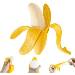 Bananas Fruit Squeeze Toys, Banana Squishies for Stress Relief Stress, Stretchy Fidget Toys for Fun Easter Basket Stuffer Gift Birthday Party