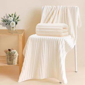 28X56 in Soft Coral Velvet Large Bath Towels, Durable Microfiber Coral Velvet Highly Absorbent Towels - Multipurpose Use as Bath Fitness, Bathroom, Shower, Sports, Yoga Towel, White