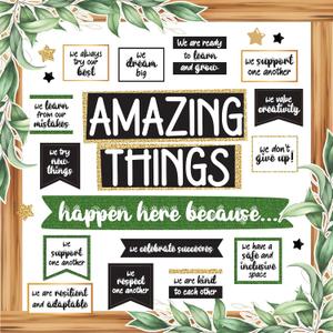 Decorably 105 Pcs Cutouts Modern Farmhouse Classroom Decor Farmhouse Set with Borders, Amazing Things Happen Here Bulletin Board - School, Bulletin Boards, Classroom Walls Decorably 105 Pcs Cutouts Modern Farmhouse Classroom Decor Farmhouse Set with Borders, Amazing Things Happen Here Bulletin Board - School, Bulletin Boards, Classroom Walls
