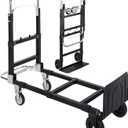 RedSwing Hand Truck Dolly Foldable,Folding Convertible Hand Truck with 4 Wheels,2 in 1 Heavy Duty Dolly Cart for Moving Luggages,Garage,Home,500 Lbs