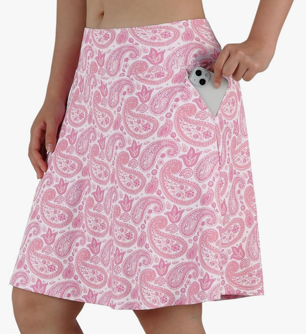 Turnhier Women's 20" Knee Length Skorts Skirts Casual Athletic Tennis Golf Skirt with Pockets XL