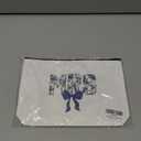 MRS Makeup Bag Blue and White Canvas Cosmetic Pouch  Bride Gift for Wedding, Engagement, Honeymoon, Bridal Shower, Travel Toiletry Bag