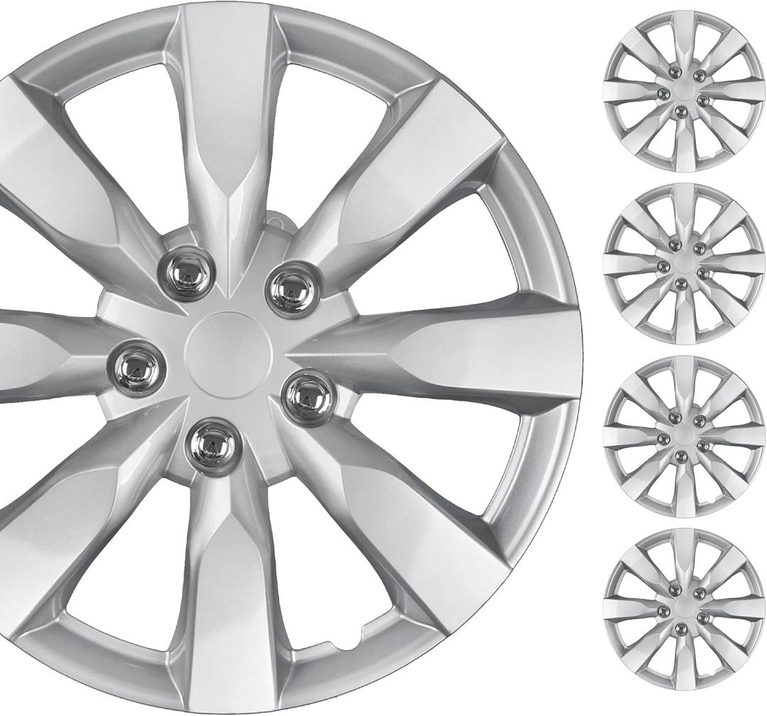 BDK Hubcaps Wheel Covers for Toyota Corolla 16 Four (4) Pieces Corrosion-Free & Sturdy Full Heat & Impact Resistant Grade Replacement, 4 Pack