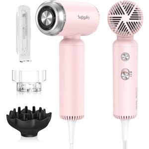 Hair Dryer 110V Only- Ionic High-Speed Motor for Fast Drying, Portable Lightweight Blow Dryer, Quiet Professional Blowdryer with Magnetic Curly Diffuser & Concentrator for Home Travel
