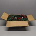 MorTime 9 FT LED Christmas Garland with Pinecones Red Berries Bows Christmas Balls Candies, Multi-Function Christmas Garland with 50 Warm White LED Lights, 180 Branch Tips