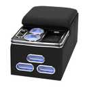 Universal Center Console Armrest Organizer with Wireless Charging Phone Holder Cup, Truck Bench Seat Center Console, Rear Bench Seat Armrest Van, Car Minivan Truck,Center Console Armrest Organizer