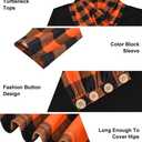 RITERA Plus Size Tunic for Women Long Sleeve Casual Shirts Cowl Neck Flowy Dress Tops Oversized Blouse XL-5XL 14W-28W (XX-Large Plus, A2-1-orange Plaid)