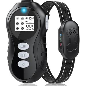 Dog Shock Collar with Remote Control - Shock Collar for Dogs IPX7 Waterproof Dog Training Collar with Beep Vibration Static Flashlight Long-Lasting Battery Safe Training for Dogs 10120 lbs Blk