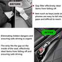 2PCS Car Seat Gap Organizer, Car Seat Gap Filler Storage Bag with Phone Holder, Upgraded Multifunctional Car Seat Gap Blocker Plug to Prevent Dropping, Universal Car Accessories (Black)