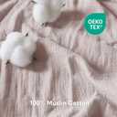 SOULFUL Muslin Crib Sheets for Boys Girls, 2 Pack Soft and Breathable Cotton Fitted Crib Sheets for Standard Crib Mattress (28"x 52", White & Mist Pink)