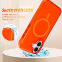 Bonoma for iPhone 16 Case Crystal Clear Back -Orange | Magnetic Support for MagSafe Shockproof Case, High-Duty Protection for Phone Cover