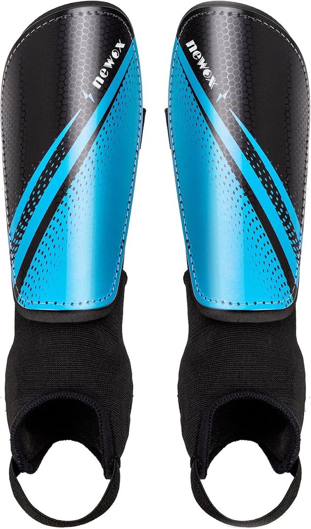 newox Soccer Shin Guards Kids Youth Toddler - Shin Pads Protection Boys Shin Guards Soccer Youth - Soccer Shin Guards for Kids 3-15 Years Old Girls Boys, Blue, Size Medium
