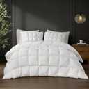 Madison Park King Comforter, Overfilled High Desity Down Alternative Fill Winter, 3D Puff Jump Tack Quilted Microfiber Fluffy Comforter, Corner Loops, Stay Puffed, King/Cal King, White