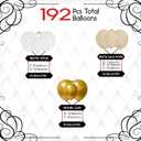 3 x Archloon White Sand Gold Balloons Garland Arch Kit,192PCS White Nude Balloons with Metallic Chrome Gold Latex Balloons for Birthday Decorations
