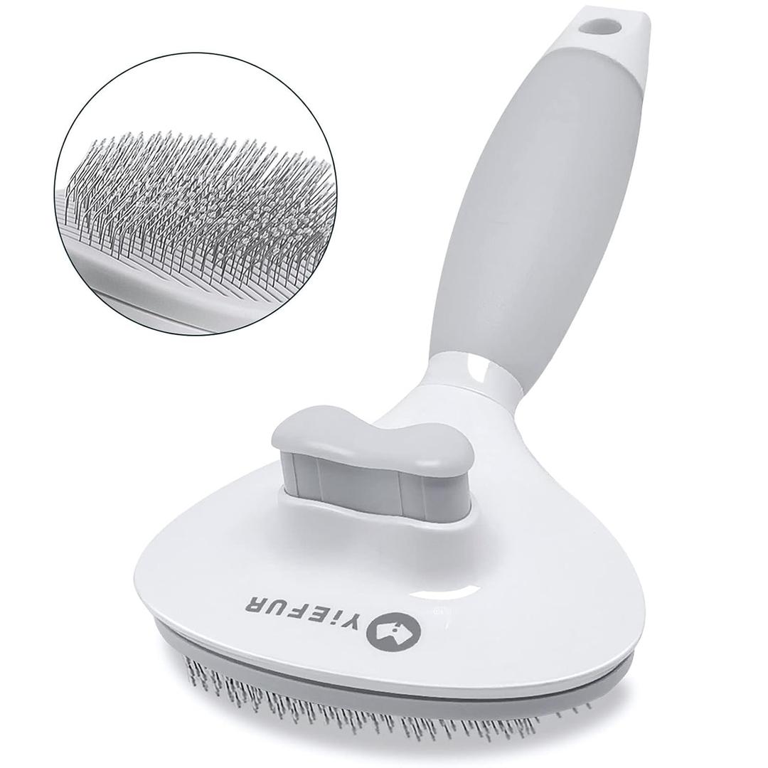 Cat Hair Brush,Cat Brush for Shedding,Soft Silicone Self Cleaning Brushes for Short and Long Haired Cats for Grooming and Shedding (White)