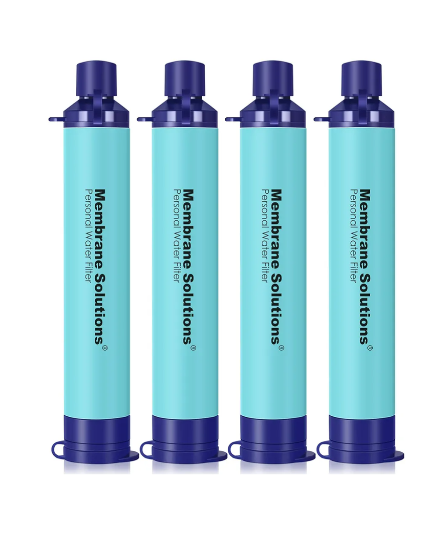 Membrane Solutions Straw Water Filter S1, NSF/ANSI 42&372&401 certificated, Survival Filtration Portable Gear, Emergency Preparedness, Supply for Drinking Hiking Camping Team Family Outing