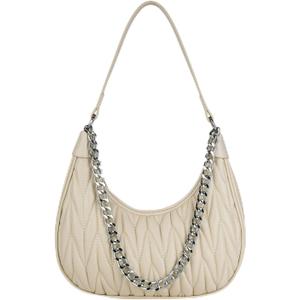 Shoulder Bags for Women Crescent PU Leather Underarm Purses with 3PCS Detachable Strap Cute Hobo Tote Handbag for Work