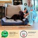 Bedsure SupportMax™ Extra Thick Orthopedic XL Dog Bed for Extra Large Dogs | 48" Premium Supportive Couch for Senior Dogs, Water-resistant Removable Washable Cover, Big Pet Sofa with Sherpa, Dark Green
