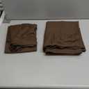 BGment Brown Linen Curtains 84 Inch Length 2 Panels for Living Room Windows, Chocolate Semi Sheer Drapes Textured with Rod Pocket for Farmhouse Bedroom Dining Decor Lightweight, Each 52 Inch Wide