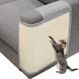 Cat Scratch Couch Sofa Protector with Natural Sisal for Protecting Furniture Couch Chair Sofa Light Grey