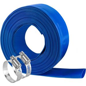 1 1/2 IN x 100 FT Pool Backwash Hose, Heavy Duty Flat Discharge Hose, Weather and Burst Resistant, Best Pool Hoses for Inground Pools, Pool Filter Hose & Pool Drain Hose