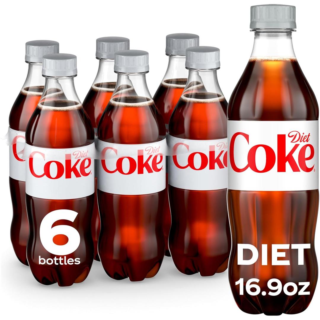 Diet Coke Diet Soda, 16.9 fl oz Bottles, 6 Pack - Cola Soft Drinks