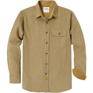 Dubinik 6 oz Flannel Shirt for Men Long Sleeve Casual Button Down Brushed 100% Cotton Shirt (Large)