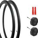700C Bike Tires Set, Foldable Bicycle Tires Plus 2 Bike Tubes (with Puncture Sealant)+2 Tire Levers, Bike Tire with Double Tread Puncture Protection for Road Bike, Urban Bicycle