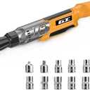 3/8" Cordless Ratchet Wrench, Compatible with DEWALT 20V MAX Battery, 74Ft-Lbs Power Electric Ratchet Tool Kit, 1/2" & 1/4" Adapters, 3" Extension Bar (Tool Only)