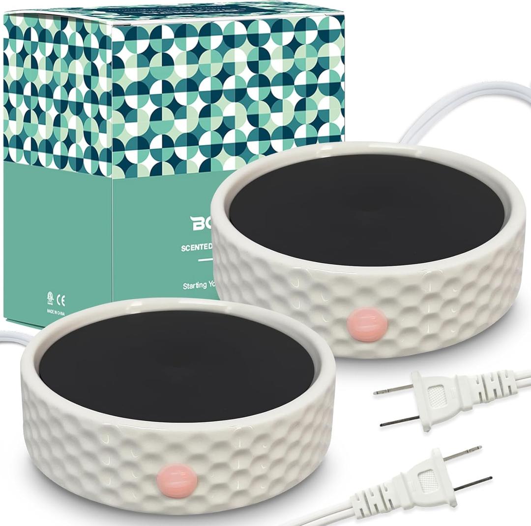 Electric Large Ceramic Candle Warmer Plate - Wax Warmer for Jar Candles, Coffee Mug, Cup - Home Office Aromatherapy Fragrance Heating Beverage Milk Tea Hot Chocolate