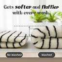 Jacquotha Hand Towels 4 Pack, Cotton Face Towels for Bathroom & Spa Days, Decorative Black Stripes for Kitchen Decor, 14 x 29