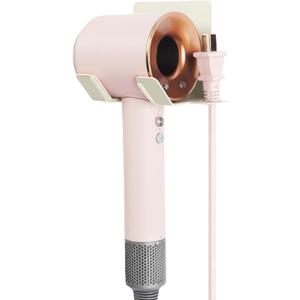 Hair Dryer Holder, Blow Dryer Holder Wall Mounted Hair Tool Organizer Self Adhesive Hair Dryer Holder Wall Mount, Compatible for HairDryer Holder for Bathroom White